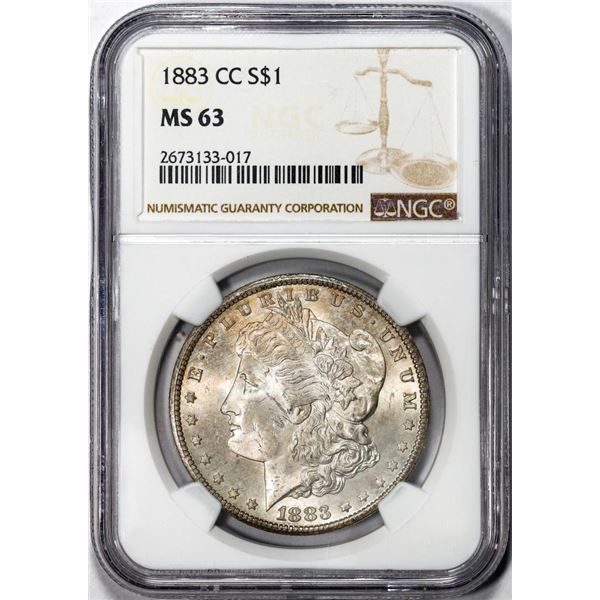 1883-CC $1 Morgan Silver Dollar Coin NGC MS63