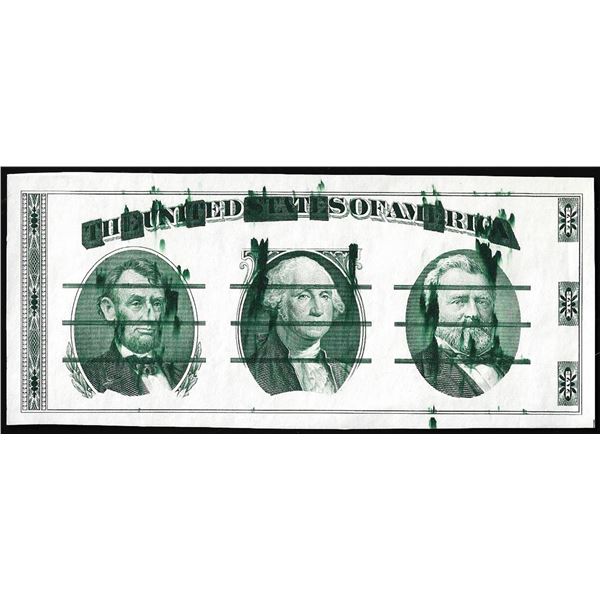 Circa 1970's Washington Center Giori Test Ink Smear Error Note