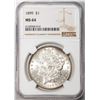 Image 1 : 1899 $1 Morgan Silver Dollar Coin NGC MS64