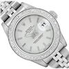 Image 1 : Rolex Ladies Stainless Steel Silver Diamond Date Wristwatch