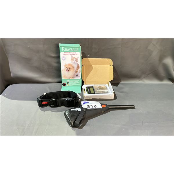 DETECTOR PRO PISTOL PROBE, DOG COLLAR, CAT WATER FILTERS & DIGITAL SCALE