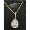 Image 2 : 18K GOLD PLATED PEARL CUT HALO NECKLACE 4.0CT 19.5" LONG