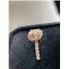 Image 2 : 18K GOLD PLATED 1.0CT LAB CREATED WHITE SAPPHIRE HALO CHANEL RING, SIZE 7