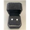 Image 1 : LAB-CREATED WHITE SAPPHIRE STUD EARRINGS 1.0CTEACH, MOUNTED IN STERLING SILVER WITH WHITE