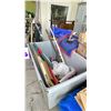 Image 2 : BIN OF ASSORTED ITEMS INCLUDING; FISHING ROD, FRAMED ARTWORK, UMBRELLAS & MORE (BIN NOT INCLUDED)