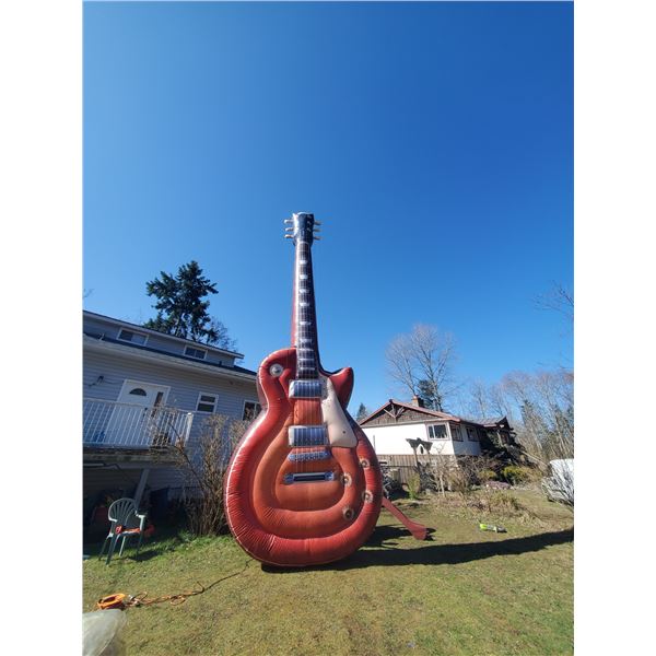 LARGE 17' TALL INFLATABLE GUITAR WITH BLOWER (COMBO COMMERCIAL GRADE PVC & MULTIPLE ANCHOR POINTS)