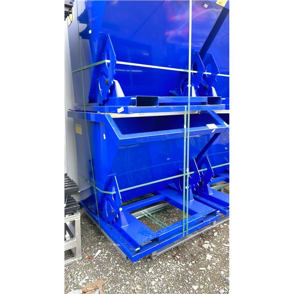 FORKLIFT SELF-EMPTY TILTING BUCKET ATTACHMENT APPROX 46" HIGH X 44" WIDE X 44" LENGTH