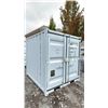 Image 1 : GREY 7' 7,230 MAX CAPACITY OFFICE STORAGE SHIPPING CONTAINER WITH DUAL SWING REAR DOORS, CAM