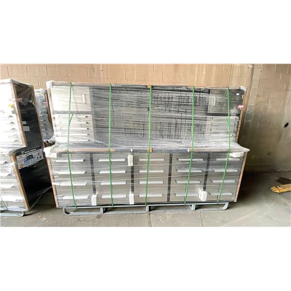 STEELMAN 30 DRAWER/2 UPPER CABINETS STAINLESS STEEL FRONT 10FT WORK BENCH WITH PEG BOARD