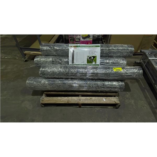 ALLMETAL K1230 HOT-DIP GALVANIZED FIELD FENCE 10 ROLLS 4'H X 100'L = 1000' TOTAL LENGTH