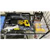 Image 3 : SHELF OF ASSORTED TOOLS INCLUDING; DEWALT RECIPROCATING SAW, BATTERY CHARGER, DIGITAL TIRE GAUGE &