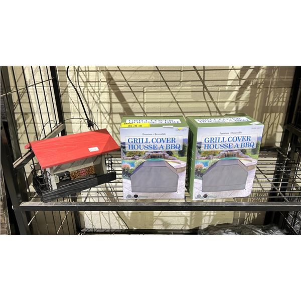 2 PREMIUM GRILL COVERS & BIRD FEEDER