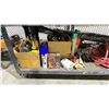 Image 2 : SHELF OF ASSORTED TOOLS INCLUDING; AIR HOSE, ENGINE DEGREASER, HARDWARE & MORE