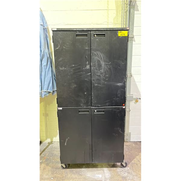 PORTABLE METAL LOCKING TOOLBOX WITH KEYS 33"L X 26"W X 6'H