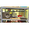 Image 1 : SHELF OF ASSORTED CAR AUDIO EQUIPMENT INCLUDING; SUBWOOFER, AMPLIFIERS & INVERTER
