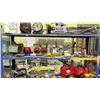 Image 1 : SHELF OF ASSORTED TOOLS INCLUDING; LEVEL, HAND SLEDGE, TRAILER LIGHT KIT & MORE