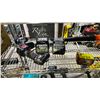 Image 2 : SHELF OF ASSORTED TOOLS INCLUDING; MAXIMUM BATTERY CHARGERS, BLACK & DECKER CORDLESS BLOWER,