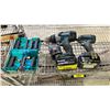 Image 1 : LOT OF ASSORTED MAKITA TOOLS INCLUDING; 2 DRILLS, 3 BATTERIES & INCOMPLETE BIT SET