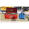 Image 1 : TOOLBOX WITH ASSORTED TOOL CONTENTS & FLOOR FAN
