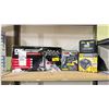 Image 1 : SHELF OF ASSORTED ITEMS INCLUDING; HITCH MOUNTED BIKE CARRIER, AIR HAWK MAX TIRE INFLATOR & 2 CAT