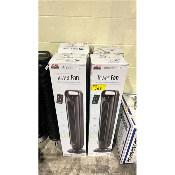 4 SEVILLE CLASSICS ULTRASLIMLINE TOWER FANS (UNKNOWN WORKING CONDITION, MAY BE MISSING PIECES)