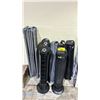 Image 1 : 6 ASSORTED TOWER FANS & POP-UP GAZEBO FRAME (UNKNOWN WORKING CONDITION, MAY BE MISSING PIECES)