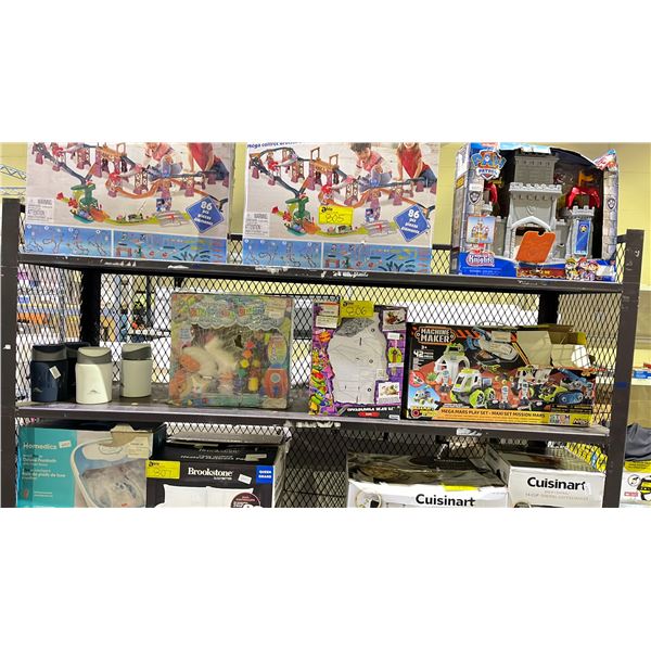 SHELF OF ASSORTED ITEMS INCLUDING; HIGH SIERRA THERMOS', PAINT YOUR OWN DINOSAUR + FRIENDS, MACHINE