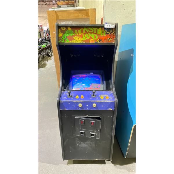 *TESTED WORKING* VINTAGE MONSTER LAND III PORTABLE ARCADE CABINET 24" X 30" X 67" (NO KEYS)