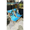 Image 2 : PAIR OF SAILOR JERRY ADJUSTABLE BEACH LOUNGE CHAIRS