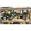 Image 1 : SHELF OF ASSORTED ITEMS INCLUDING; NINJA AIR FRYER, GLASS KETTLE, MASSAGER & MORE (UNKNOWN WORKING