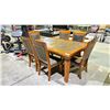 Image 1 : TILE INLAID DINING TABLE WITH 6 CHAIRS 68"L X 44"W X 30"H