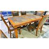 Image 3 : TILE INLAID DINING TABLE WITH 6 CHAIRS 68"L X 44"W X 30"H