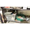 Image 2 : SHELF OF ASSORTED ITEMS INCLUDING; MALLETS, HAMMERS, SAW BLADES, EXPANDING FOAM & MORE