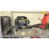 Image 2 : SHELF OF ASSORTED ITEMS INCLUDING; FUEL CANS, CEILING FAN, WORKLIGHT & MORE