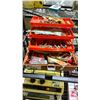 Image 2 : SHELF OF ASSORTED FISHING GEAR INCLUDING; 2 RODS & TACKLE BOX