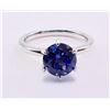 Image 10 : Sterling Silver Lab-Grown 2.93ct Blue Sapphire Solitaire Ring