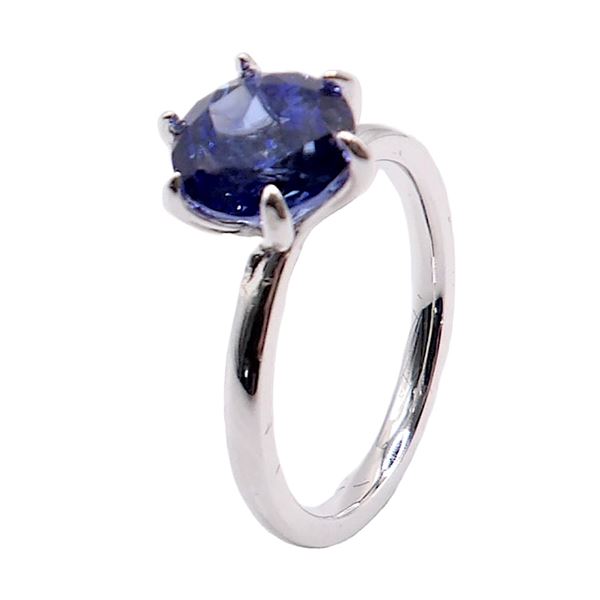 Sterling Silver Lab-Grown 2.93ct Blue Sapphire Solitaire Ring