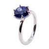 Image 1 : Sterling Silver Lab-Grown 2.93ct Blue Sapphire Solitaire Ring
