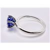 Image 9 : Sterling Silver Lab-Grown 2.93ct Blue Sapphire Solitaire Ring