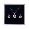 Image 1 : Sterling Silver 2 Piece Red Ruby Jewelry Set