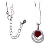 Image 3 : Sterling Silver 2 Piece Red Ruby Jewelry Set