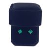 Image 2 : Sterling Silver Lab-Grown 1.0ct Emerald Solitaire Earrings