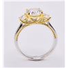 Image 5 : Sterling Silver 2.0ct Moissanite Diamond Trinity Ring with Gold Accents