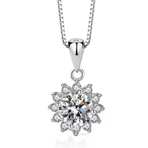 Sterling Silver 1.0ct Moissanite Diamond Necklace