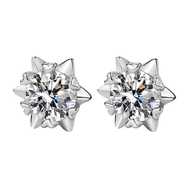 Sterling Silver 0.5ct Moissanite Diamond Snowflake Earrings