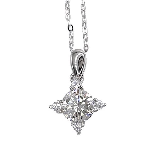 Sterling Silver 1.0ct Moissanite Diamond Four Point Necklace