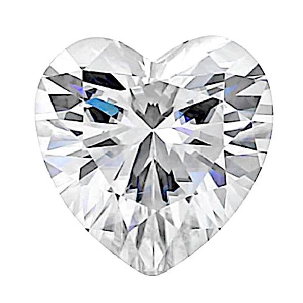 2.0ct Unmounted Heart Cut Moissanite Diamond