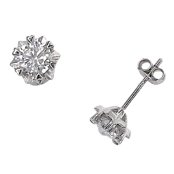 Sterling Silver 0.5ct Moissanite Diamond Heart Prong Stud Earrings