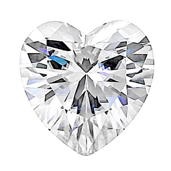 3.0ct Unmounted Heart Cut Moissanite Diamond