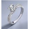 Image 12 : Sterling Silver 1.0ct Moissanite Diamond Chanel Twist Ring Set